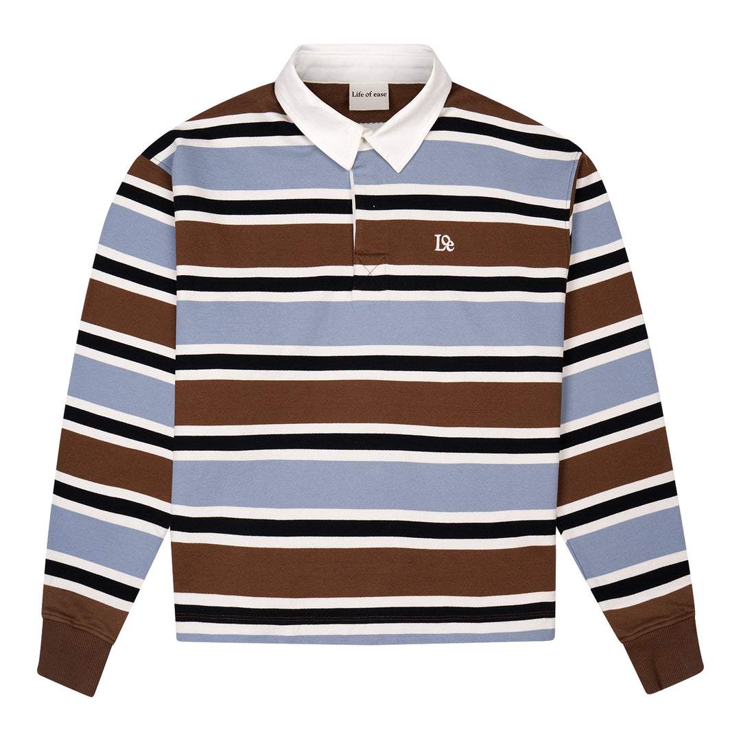 Loe Striped Rugby | Blue Brown – Life of ease London