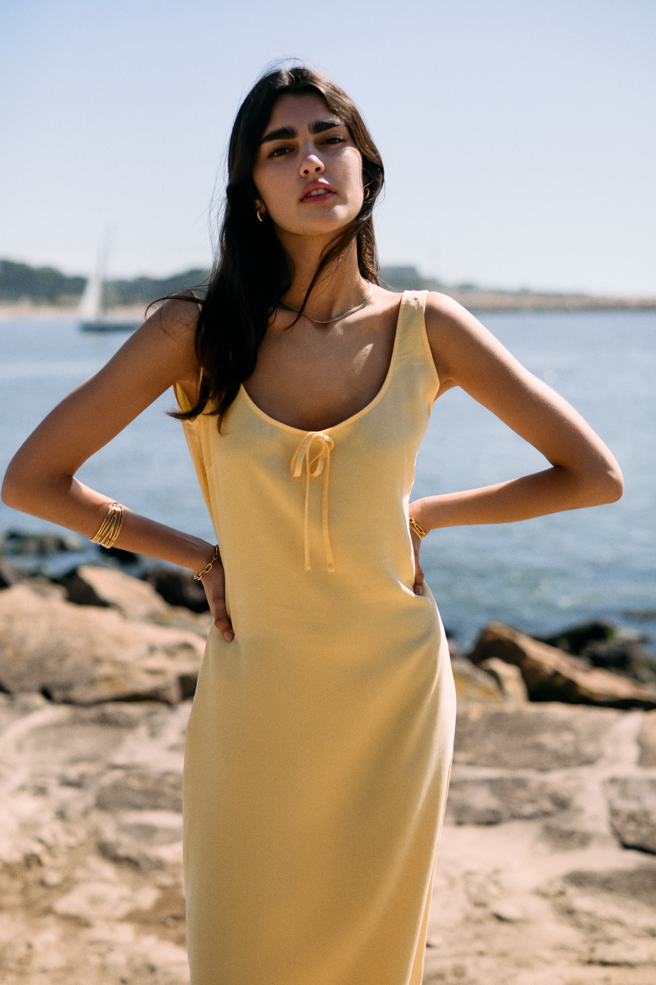 Loe String Tie Slip Dress | Butter Yellow Life of ease London Loe String Tie Slip Dress | Butter Yellow Life of ease London